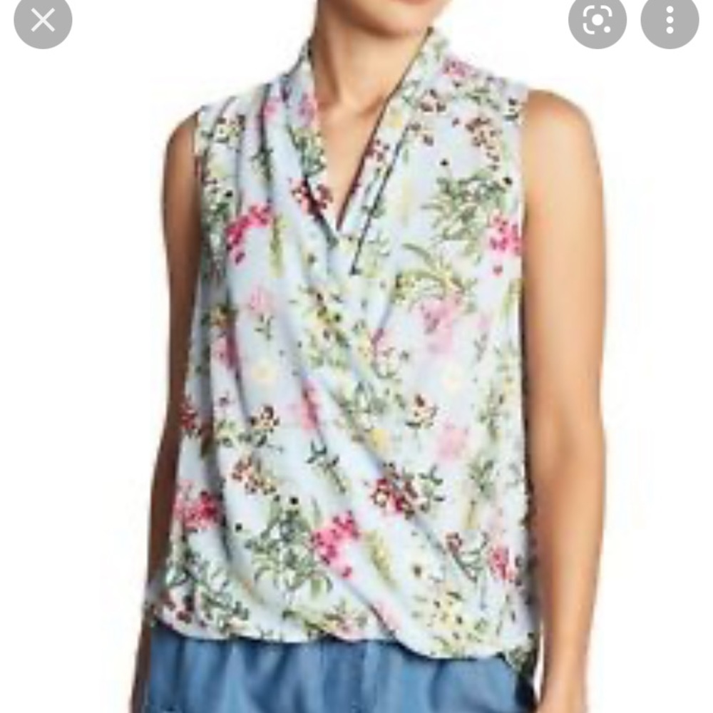 Everleigh Floral French Tuck Sleeveless Blouse